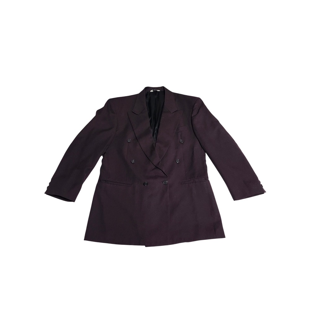 Vtg 90's Cellini 38R Double Breasted Blazer Purple Suit Jacket Sport Coat in USA